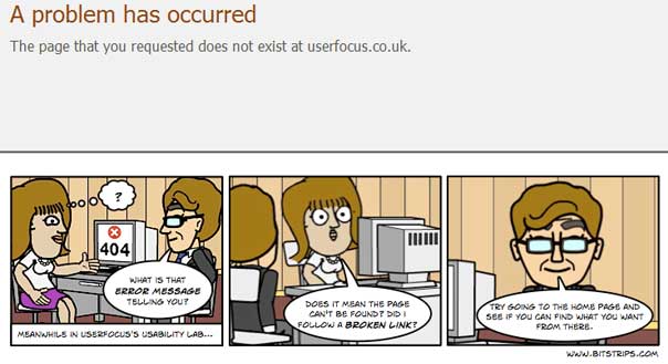 comic strips 404 error page